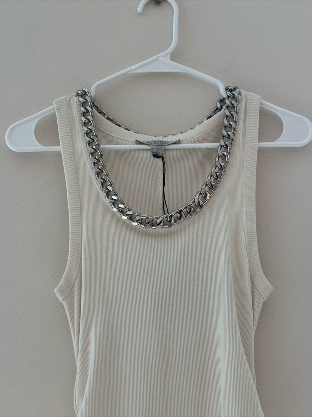 All Saints Chain Ribbed Tank Midi Dress